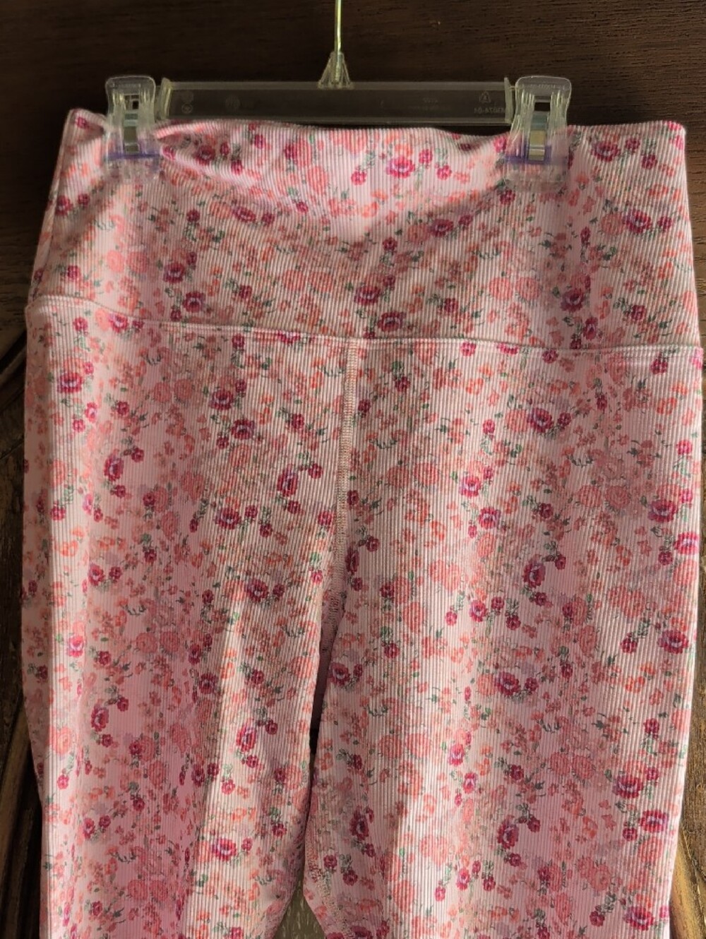 LoveShackFancy Pink Floral Ribbed Leggings - Picture 4 of 10